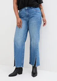 Wide-jeans Mid Waist, splitt, bonprix