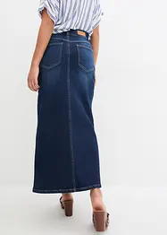 Jeansskjørt med stretch, langt, bonprix