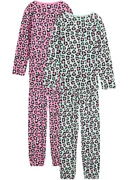 Pyjamas i myk bomull (4-delt sett), bonprix