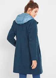 Kort vinterjakke med ull-look, 2 i 1-look, bonprix