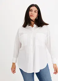 Oversized bluse av ren bomull, bonprix