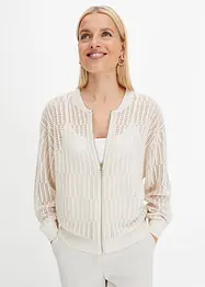 Cardigan med hullmønster, bonprix