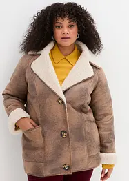 Shearling-jakke med lommer, bonprix