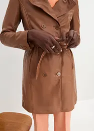 Trenchcoat i lammenappa med belte (2-delt), bonprix