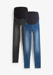Mammajeggings med bomull (2-pack), Skinny, bonprix