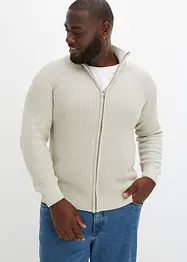 Ribbestrikket cardigan med bomull, bonprix