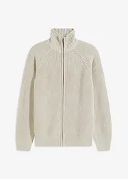 Ribbestrikket cardigan med bomull, bonprix