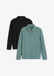 Poloshirt (2-pack), langermet, bonprix