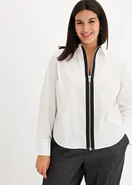 Poplin-bluse med glidelås, bonprix