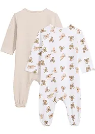 Nattdrakt til baby i ren økologisk bomull (2-pack), bonprix