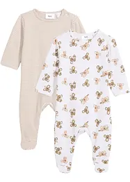 Nattdrakt til baby i ren økologisk bomull (2-pack), bonprix