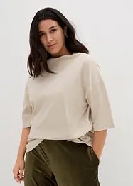 Oversized shirt med ståkrage av interlock, bonprix