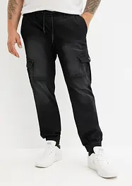 Regular Fit sweat-jeans med cargolommer, Straight, bonprix