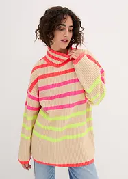 Oversized genser med neonstriper, bonprix