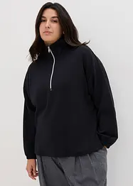 Troyer-sweatshirt med Boxy passform med modal, lang arm, bonprix