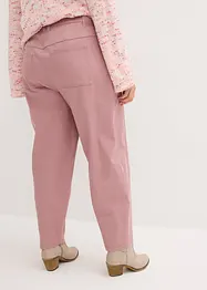 High Waist Barrel-twillbukse med forovervendte sømmer i sidene og komfortlinning, bonprix