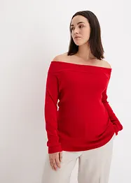 Ribbet Off Shoulder-genser, bonprix