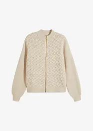 Cardigan med flettemønster, bonprix