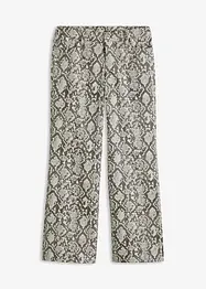 Wide Leg-bukse med slange-print, bonprix