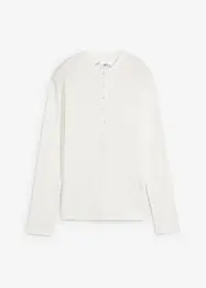 Henley-shirt i ribbet bomull, bonprix