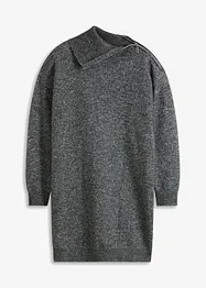 Oversized strikket kjole med glidelås, bonprix