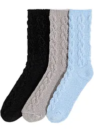 Kosesokker med chenille og resirkulert polyester (3-pack), bonprix