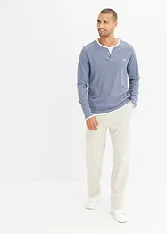 Langermet topp med innfelling på kantene (2-pack), bonprix