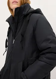 Vattert parkas med avtakbar hette og justerbar midje, bonprix