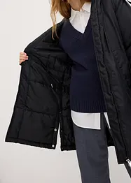 Vattert parkas med avtakbar hette og justerbar midje, bonprix