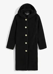 Kåpe i pilé med hette og lommer, bonprix