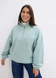 Oversized sweatshirt med troyer-krage, bonprix