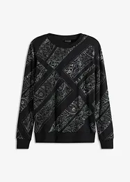 Sweatshirt med rund hals og print, bonprix