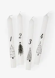 Stearinlys med tall 1–4 (4-pack), bonprix