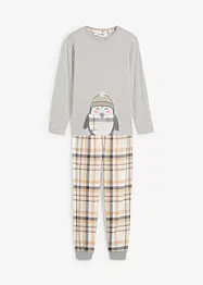 Pyjamas med flanellbukse for barn (2-delt sett), bonprix