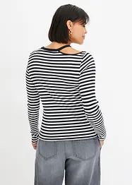 Ribbet topp med cut-out, bonprix