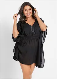 Transparent strandtunika med V-hals, bonprix