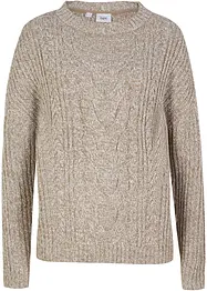 Oversized genser med flettemønster, bonprix