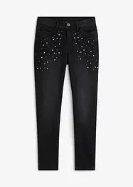 Skinny jeans med perle-applikasjon, bonprix