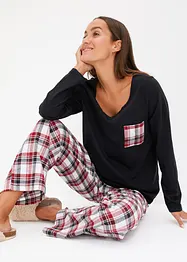 Pyjamas med flanellbukse, bonprix