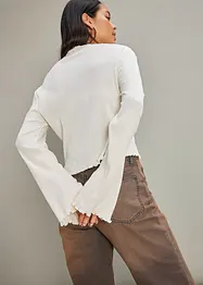Ribbet topp i ren bomull, bonprix