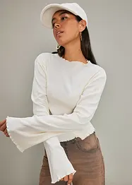 Ribbet topp i ren bomull, bonprix