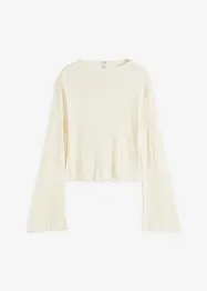Ribbet topp i ren bomull, bonprix