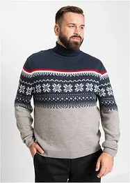 Genser med høy hals og koftemønster, bonprix