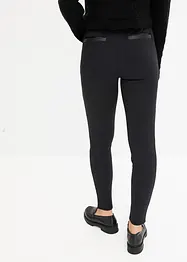 Leggings i kraftig jersey med detaljer i imitert skinn, bonprix