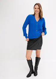 Kort ribbestrikket cardigan, bonprix