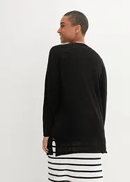 Cardigan i ren bomullsslub, bonprix