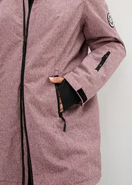 Lang, vanntett funksjonsjakke med piléfleece, bonprix