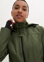 Lang funksjons-outdoorjakke med teddyfleece, vanntett, bonprix