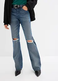 Bootcut-jeans med belte (todelt sett), bonprix