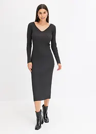 Strikket kjole, ribbestrikk, bonprix